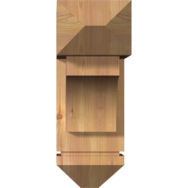 Westlake Arts And Crafts Smooth Bracket W/ Offset Brace, Western Red Cedar, 7 1/2W X 20D X 20H